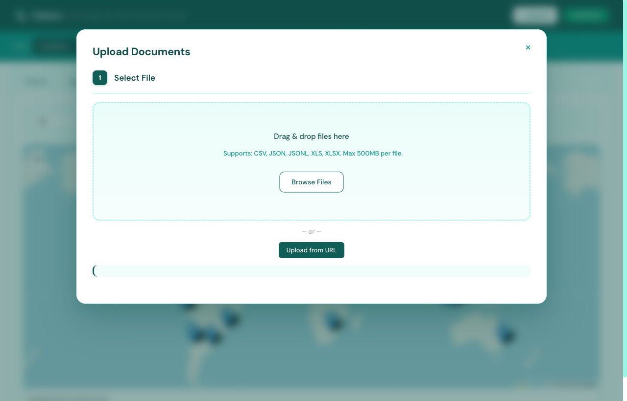 Flatlens — drag and drop upload modal